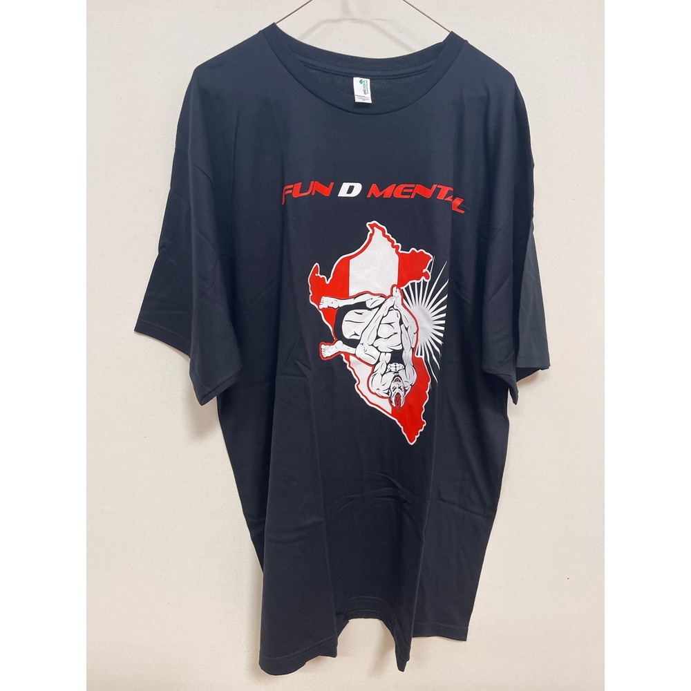 Fundamental Fight to Finish Peru MMA Graphic T-Shirt Black Organic Cotton 2X